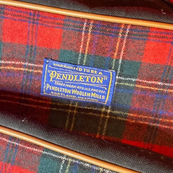 Pendleton red plaid tartan large bag vintage